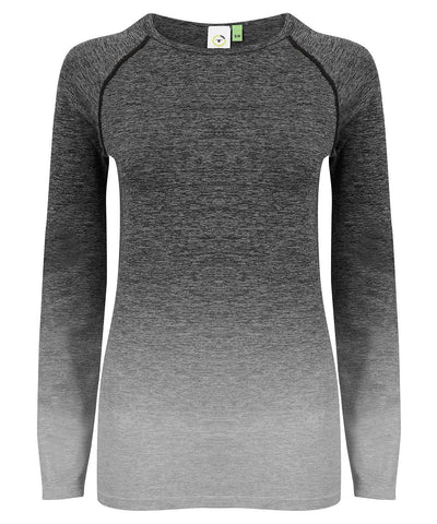 Dark Grey/Light Grey Marl - Women's seamless fade out long sleeve top Baselayers Tombo Activewear & Performance, Athleisurewear, Raladeal - Recently Added, Sports & Leisure Schoolwear Centres