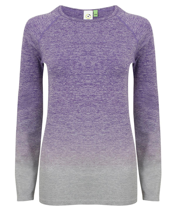 Purple/Light Grey Marl - Women's seamless fade out long sleeve top Baselayers Tombo Activewear & Performance, Athleisurewear, Raladeal - Recently Added, Sports & Leisure Schoolwear Centres