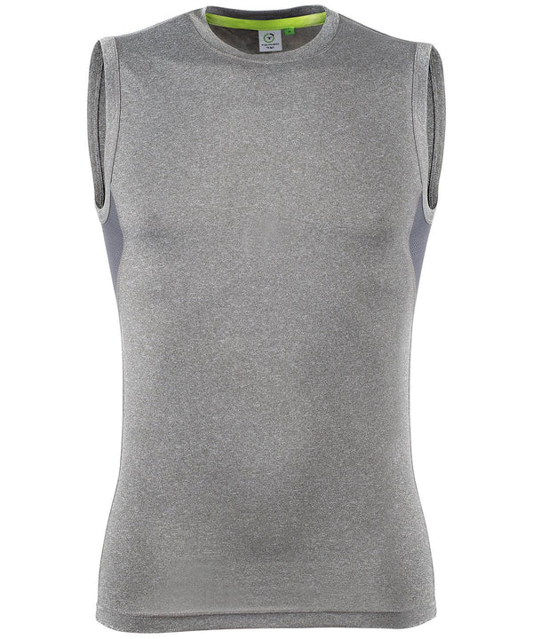 Grey Marl/Grey - Sleeveless t-shirt Baselayers Tombo Athleisurewear, Baselayers, Sale, Sports & Leisure Schoolwear Centres