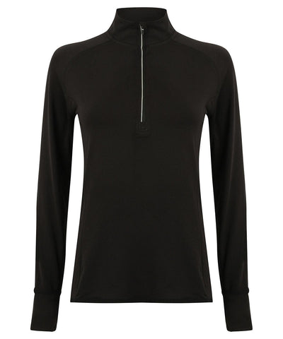 Black - Women's long-sleeved ¼ zip top Sports Overtops Tombo Activewear & Performance, Sports & Leisure Schoolwear Centres