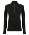 Black - Women's long-sleeved ¼ zip top Sports Overtops Tombo Activewear & Performance, Sports & Leisure Schoolwear Centres