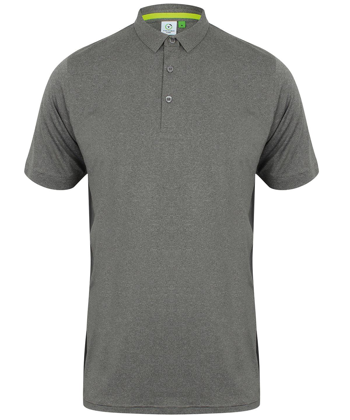 Grey Marl/Grey - Active polo Polos Tombo Activewear & Performance, Rebrandable, Sale, Sports & Leisure Schoolwear Centres