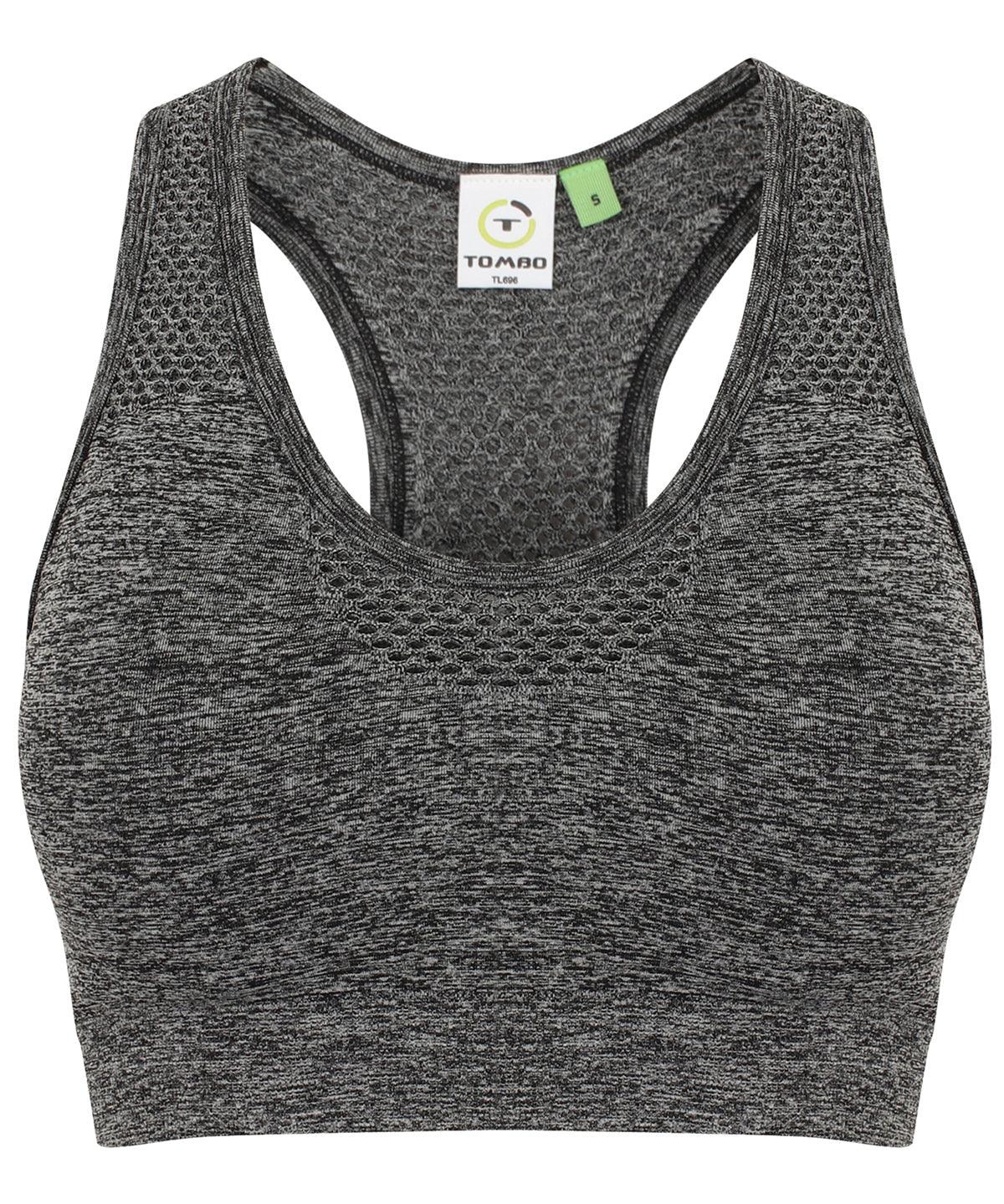 Dark Grey Marl - Women's seamless sports bra Bras Tombo Activewear & Performance, Athleisurewear, Must Haves, On-Trend Activewear, Sports & Leisure Schoolwear Centres