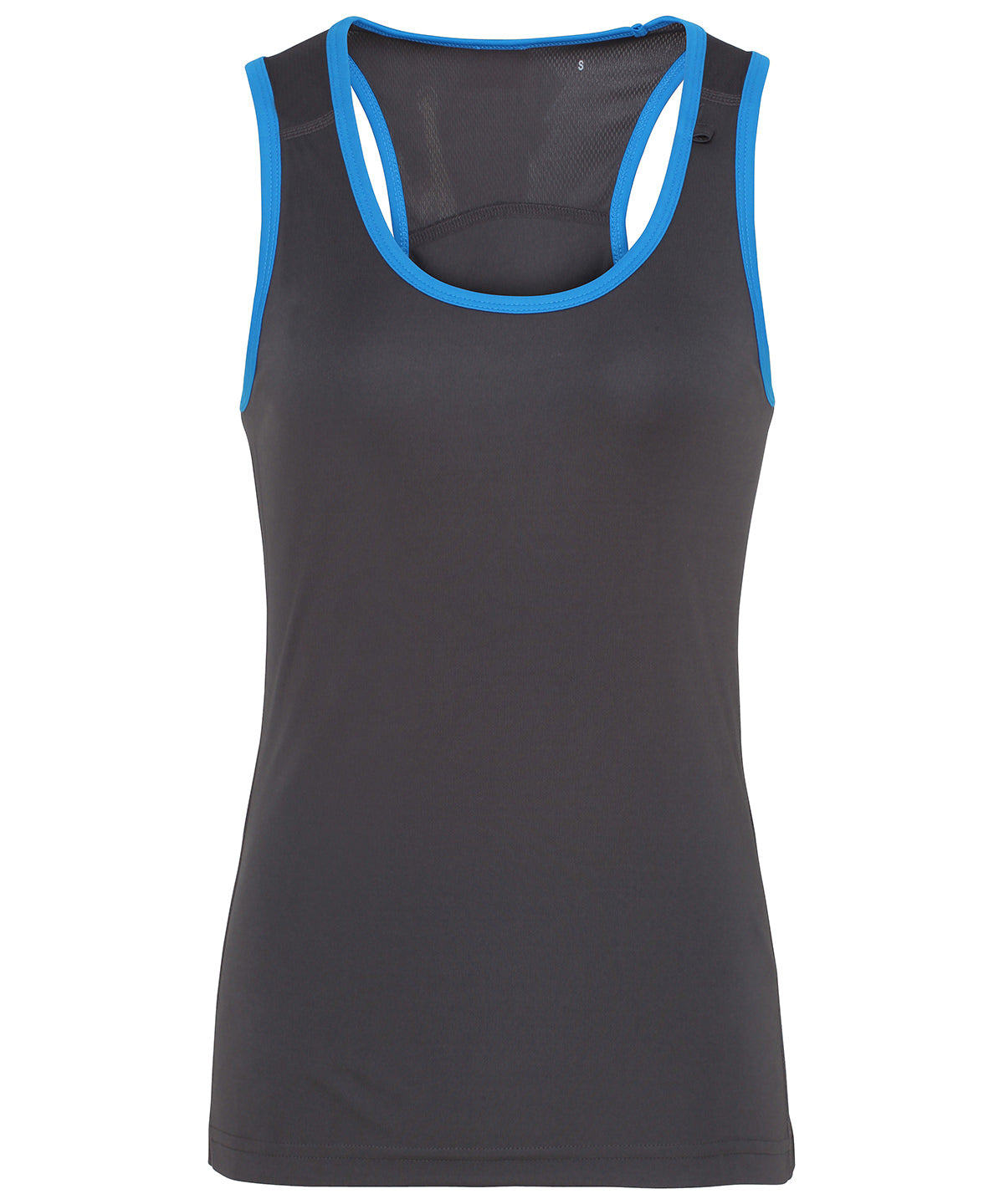 Charcoal/Sapphire - Women's TriDri® panelled fitness vest Vests TriDri® Activewear & Performance, Athleisurewear, Exclusives, Rebrandable, Sports & Leisure, T-Shirts & Vests Schoolwear Centres