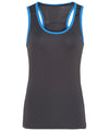 Charcoal/Sapphire - Women's TriDri® panelled fitness vest Vests TriDri® Activewear & Performance, Athleisurewear, Exclusives, Rebrandable, Sports & Leisure, T-Shirts & Vests Schoolwear Centres