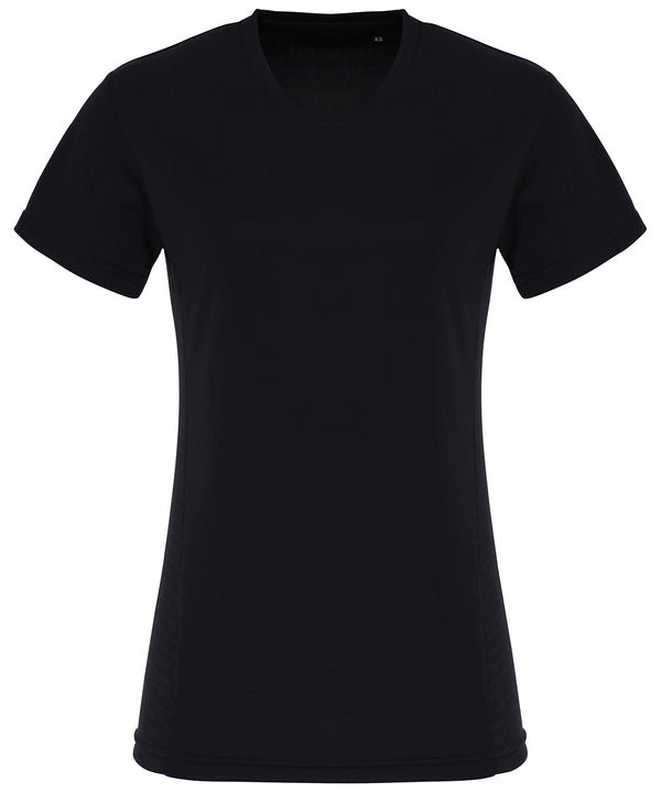 Black - Women's TriDri® embossed panel t-shirt T-Shirts TriDri® Activewear & Performance, Exclusives, Rebrandable, Sports & Leisure, T-Shirts & Vests, UPF Protection Schoolwear Centres