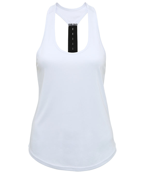 White - Women's TriDri® performance strap back vest Vests TriDri® Activewear & Performance, Athleisurewear, Back to the Gym, Exclusives, Must Haves, New Colours For 2022, Rebrandable, Sports & Leisure, T-Shirts & Vests, Team Sportswear Schoolwear Centres