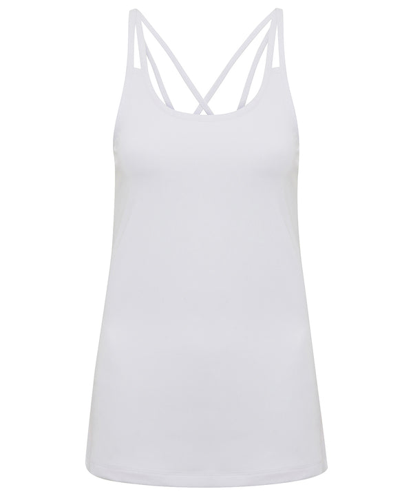 White - Women's TriDri® 'laser cut' spaghetti strap vest Vests TriDri® Activewear & Performance, Exclusives, Raladeal - Recently Added, Sports & Leisure, T-Shirts & Vests, Women's Fashion Schoolwear Centres