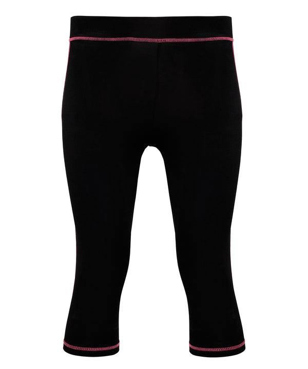 Black/Hot Pink - Women's TriDri® capri fitness leggings Leggings TriDri® Activewear & Performance, Exclusives, Leggings, Raladeal - Recently Added, Rebrandable, Sports & Leisure, Trousers & Shorts, UPF Protection Schoolwear Centres