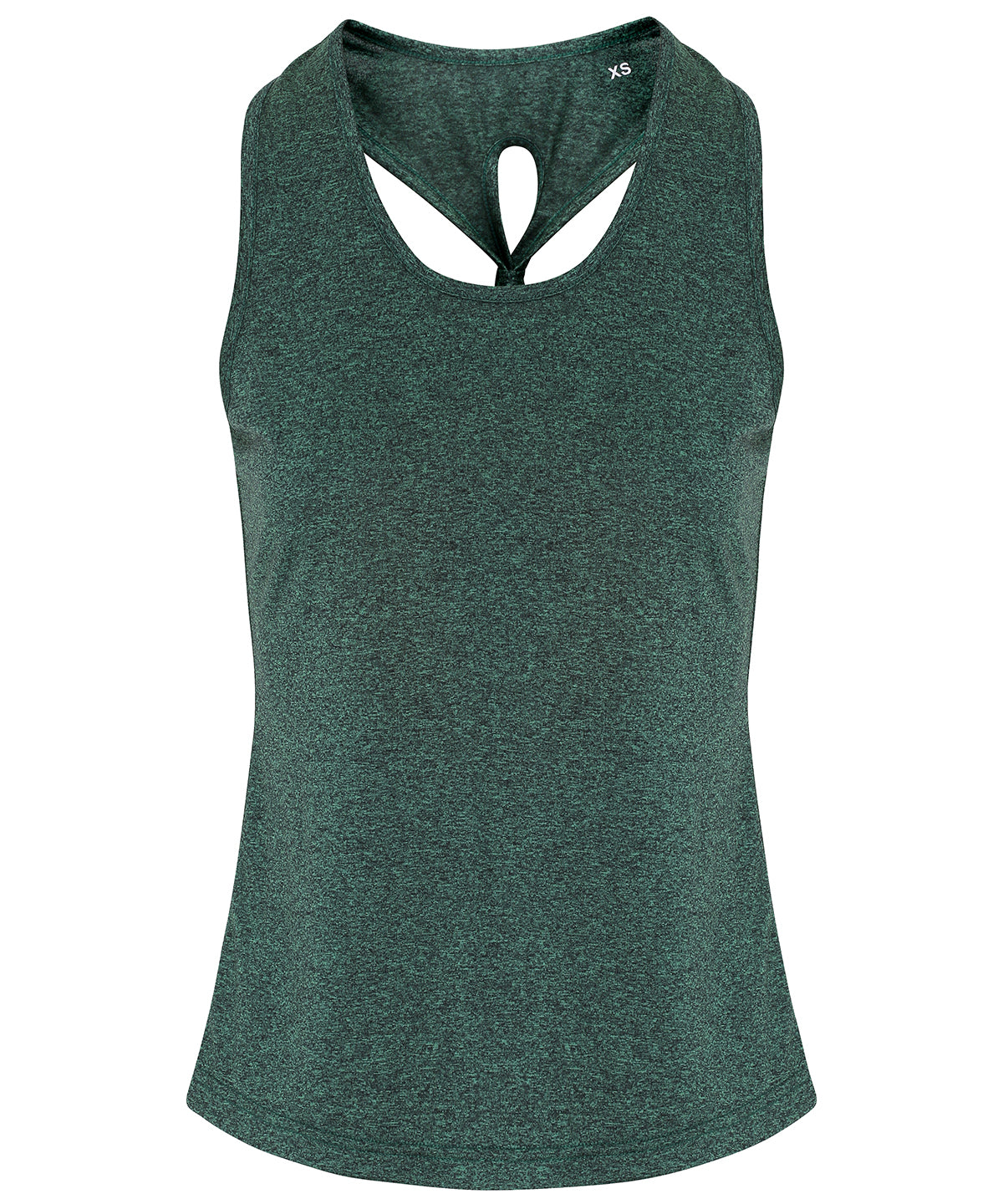 Forest Green/Black Melange - Women's TriDri® yoga knot vest Vests TriDri® Activewear & Performance, Back to the Gym, Exclusives, Rebrandable, Sports & Leisure, T-Shirts & Vests, UPF Protection Schoolwear Centres