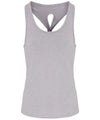 Silver Melange - Women's TriDri® yoga knot vest Vests TriDri® Activewear & Performance, Back to the Gym, Exclusives, Rebrandable, Sports & Leisure, T-Shirts & Vests, UPF Protection Schoolwear Centres
