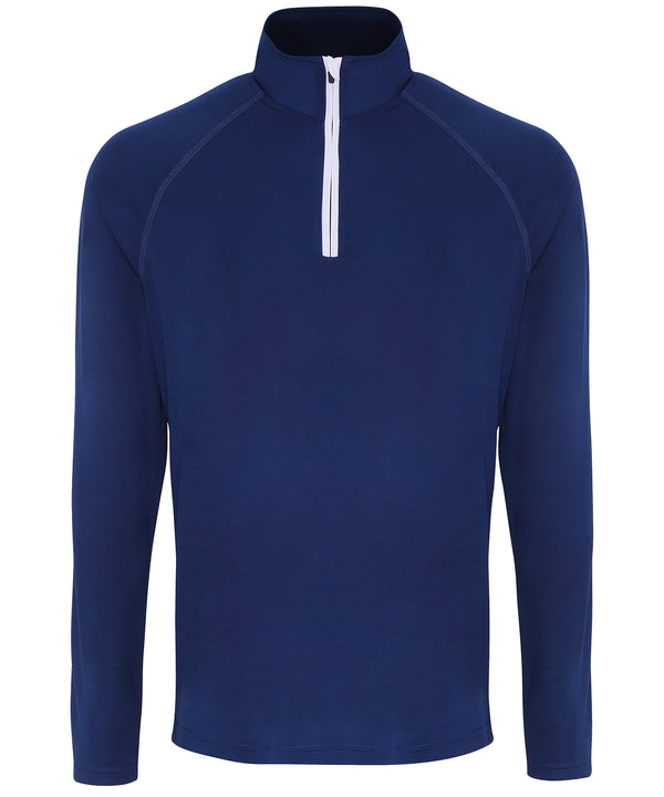 Navy/White - TriDri® long sleeve performance ¼ zip Sports Overtops TriDri® Activewear & Performance, Athleisurewear, Back to Fitness, Exclusives, Must Haves, Outdoor Sports, Plus Sizes, Rebrandable, Sports & Leisure, Team Sportswear, UPF Protection Schoolwear Centres