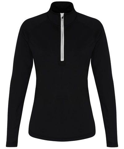 Black/White - Women's TriDri® performance ¼ zip Sports Overtops TriDri® Activewear & Performance, Athleisurewear, Back to Fitness, Exclusives, Outdoor Sports, Rebrandable, Sports & Leisure, UPF Protection Schoolwear Centres