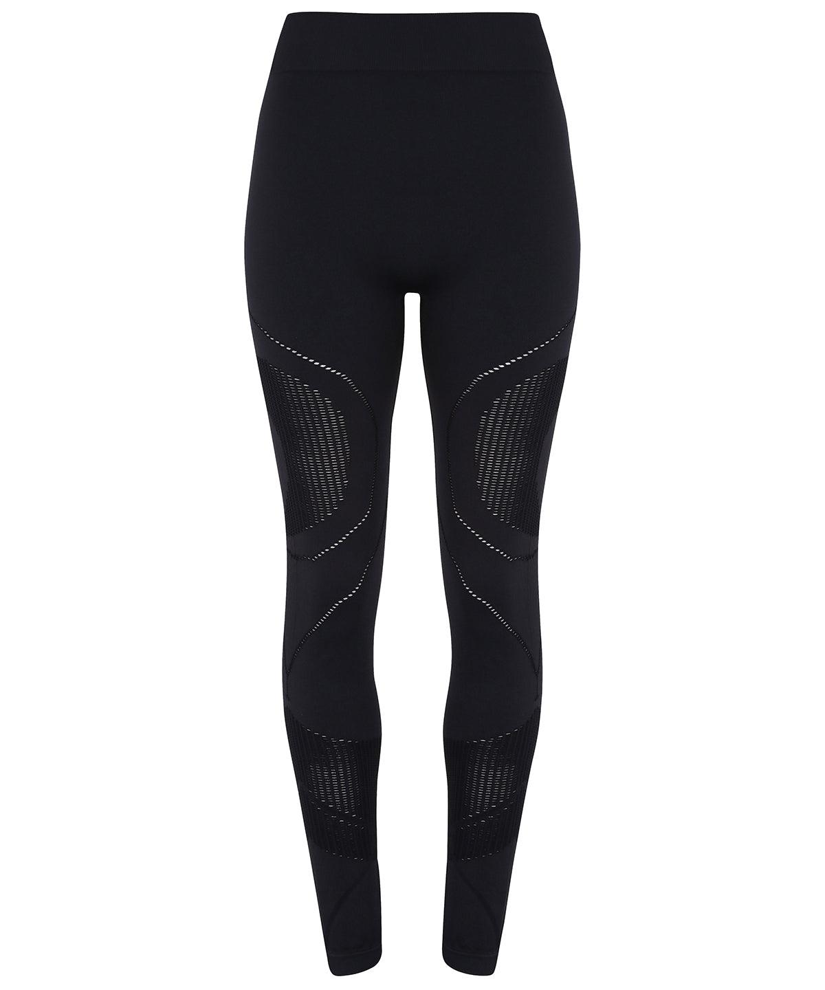 Black - Women's TriDri® seamless '3D fit' multi-sport reveal leggings Leggings TriDri® Athleisurewear, Back to Fitness, Co-ords, Exclusives, Leggings, Must Haves, On-Trend Activewear, Rebrandable, Trousers & Shorts Schoolwear Centres