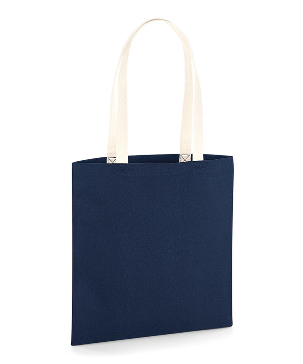 French Navy/Natural - EarthAware® organic bag for life - contrast handles Bags Westford Mill Bags & Luggage, Organic & Conscious Schoolwear Centres