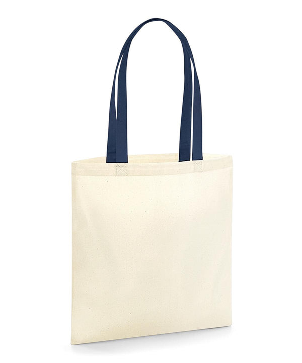 Natural/French Navy - EarthAware® organic bag for life - contrast handles Bags Westford Mill Bags & Luggage, Organic & Conscious Schoolwear Centres