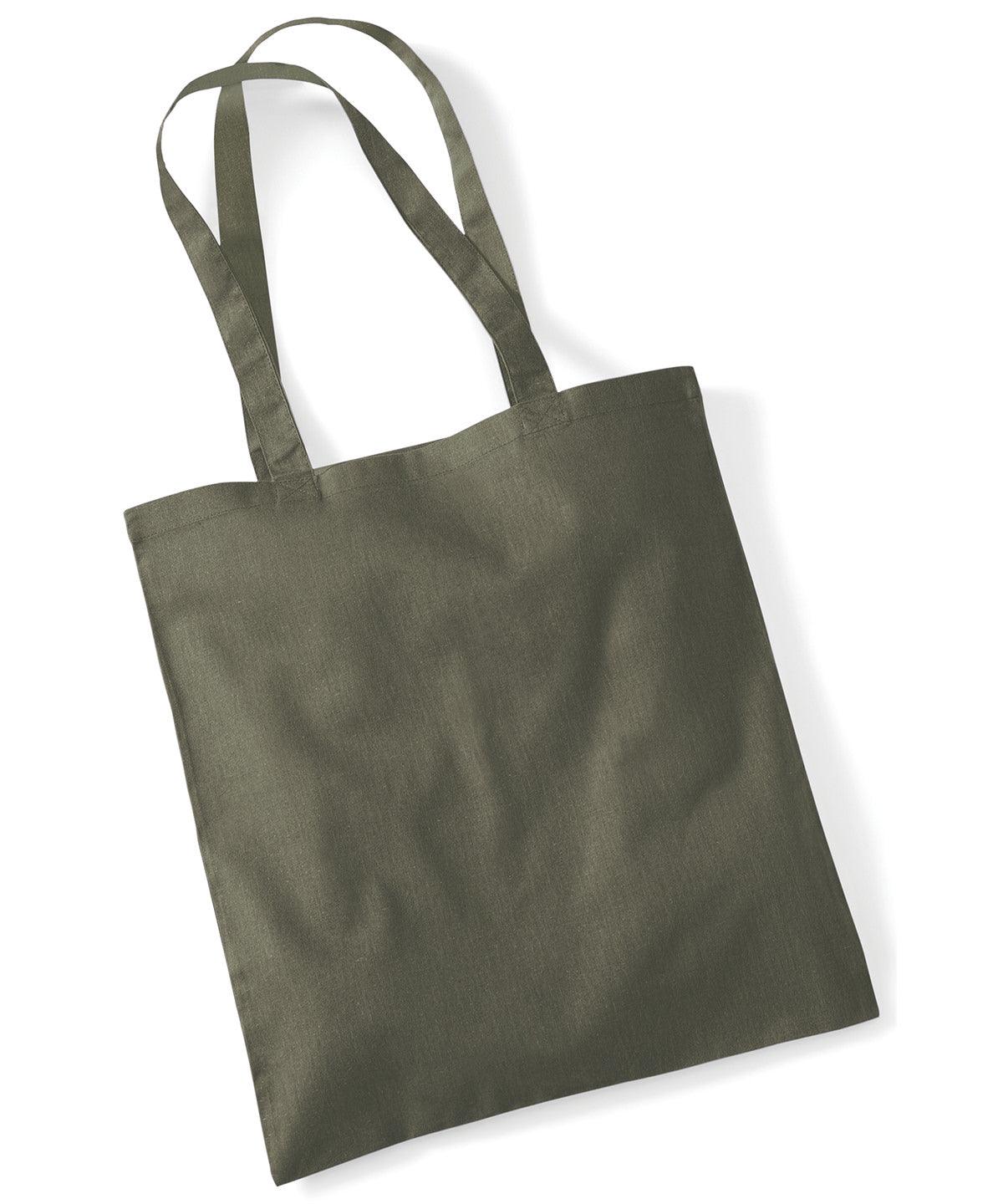 Olive Green - Bag for life - long handles Bags Westford Mill Bags & Luggage, Crafting, Must Haves, Rebrandable Schoolwear Centres