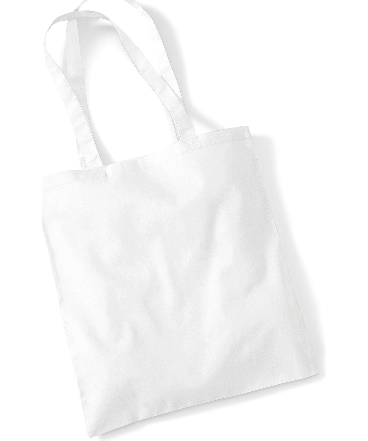 White - Bag for life - long handles Bags Westford Mill Bags & Luggage, Crafting, Must Haves, Rebrandable Schoolwear Centres