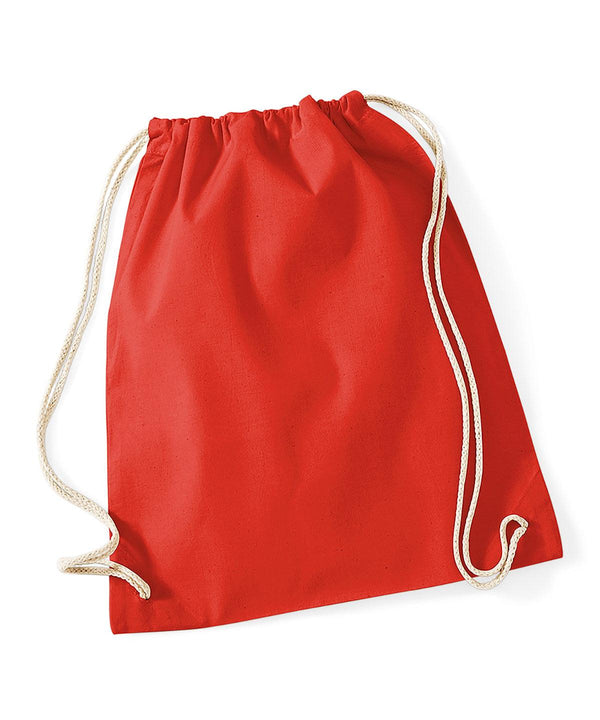 Bright Red - Cotton gymsac Bags Westford Mill Bags & Luggage, Junior, Must Haves, Pastels and Tie Dye Schoolwear Centres