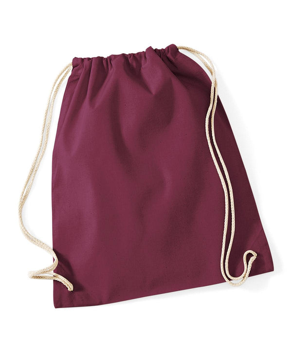 Burgundy - Cotton gymsac Bags Westford Mill Bags & Luggage, Junior, Must Haves, Pastels and Tie Dye Schoolwear Centres