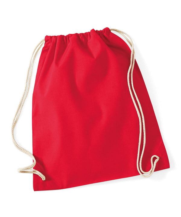 Classic Red - Cotton gymsac Bags Westford Mill Bags & Luggage, Junior, Must Haves, Pastels and Tie Dye Schoolwear Centres