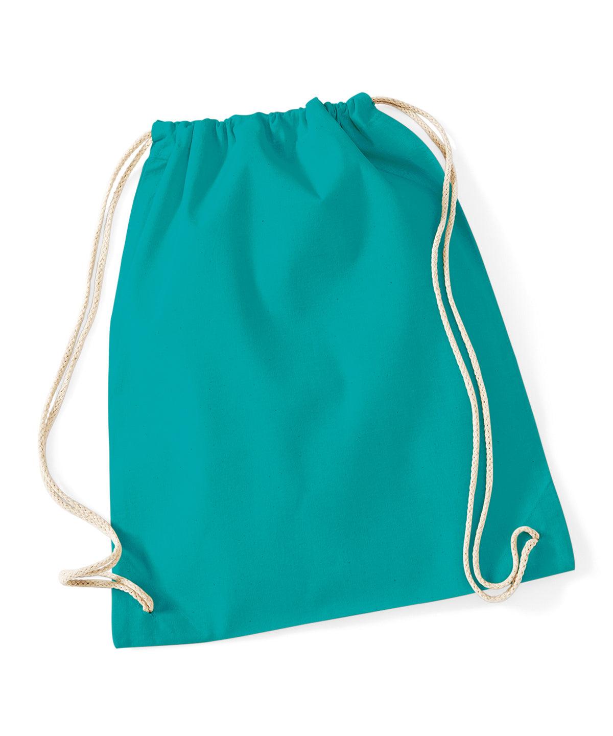 Emerald - Cotton gymsac Bags Westford Mill Bags & Luggage, Junior, Must Haves, Pastels and Tie Dye Schoolwear Centres