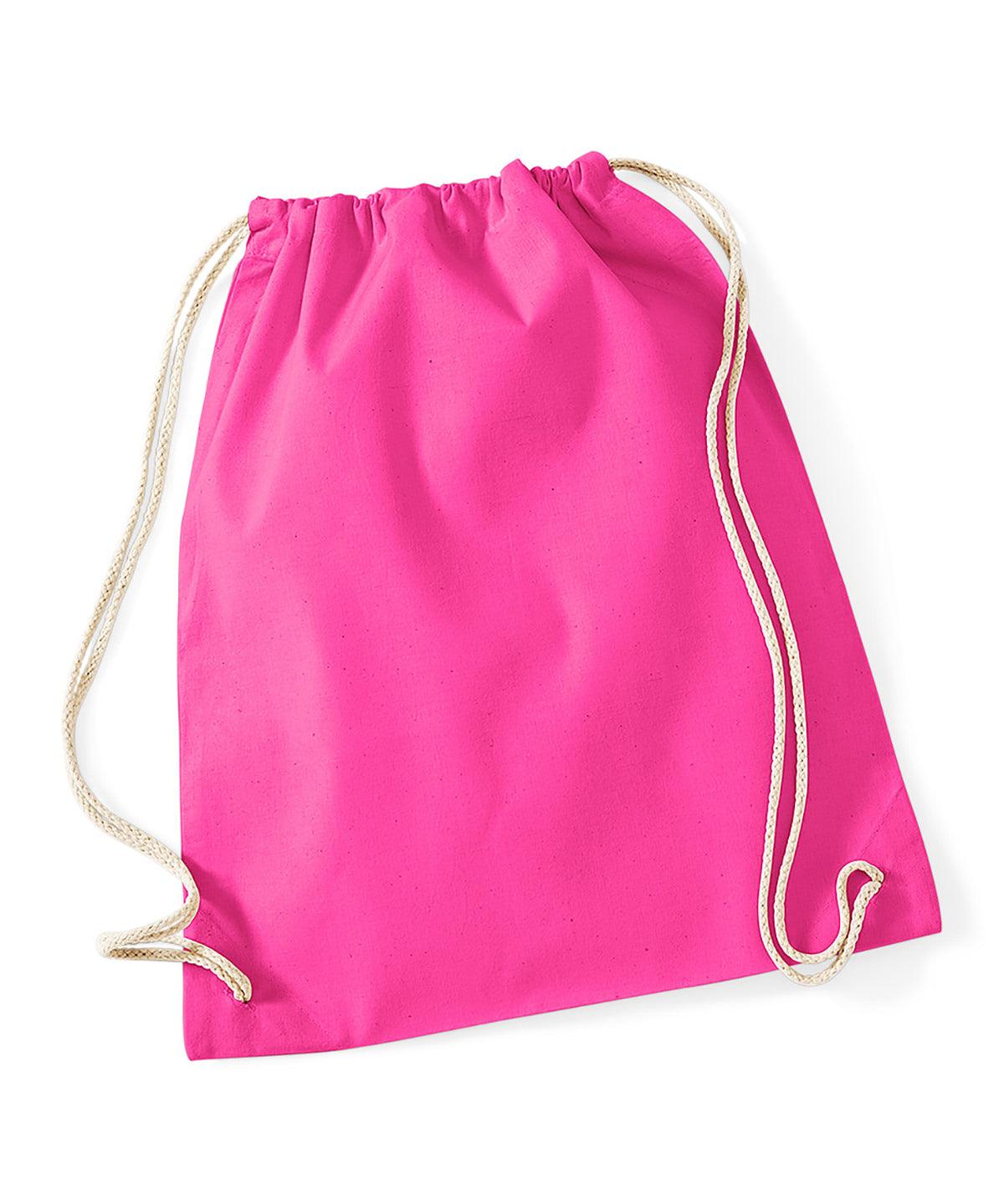 Fuchsia - Cotton gymsac Bags Westford Mill Bags & Luggage, Junior, Must Haves, Pastels and Tie Dye Schoolwear Centres