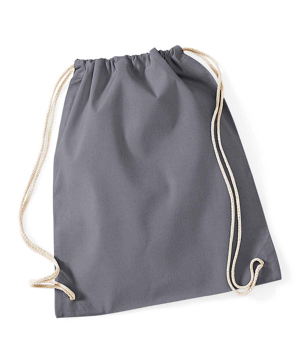Graphite Grey - Cotton gymsac Bags Westford Mill Bags & Luggage, Junior, Must Haves, Pastels and Tie Dye Schoolwear Centres