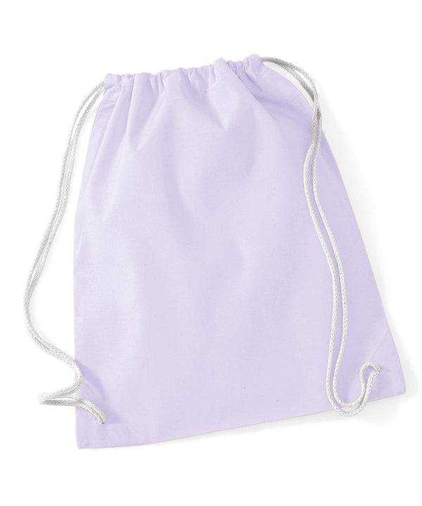 Lavender/White - Cotton gymsac Bags Westford Mill Bags & Luggage, Junior, Must Haves, Pastels and Tie Dye Schoolwear Centres
