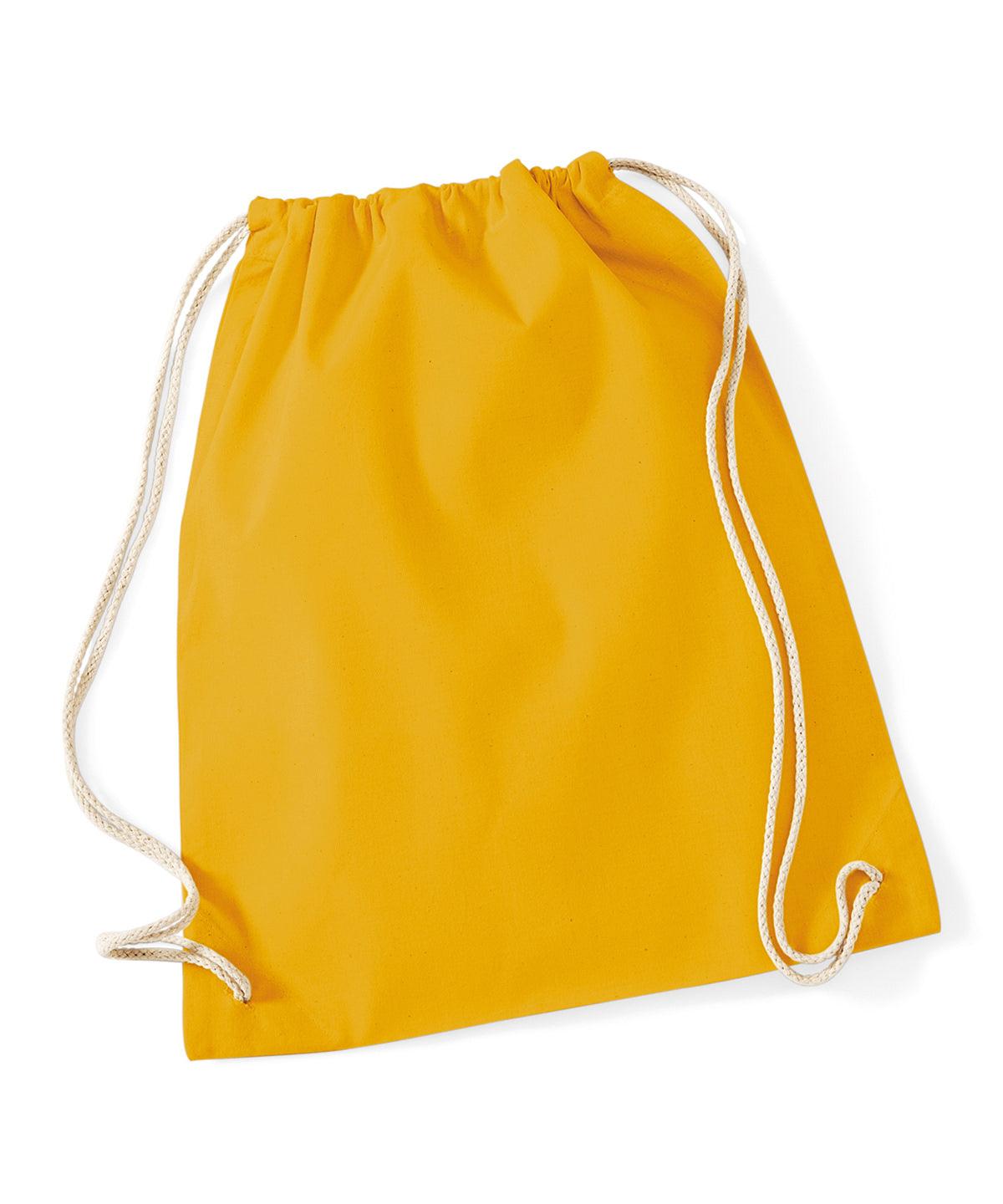 Mustard - Cotton gymsac Bags Westford Mill Bags & Luggage, Junior, Must Haves, Pastels and Tie Dye Schoolwear Centres