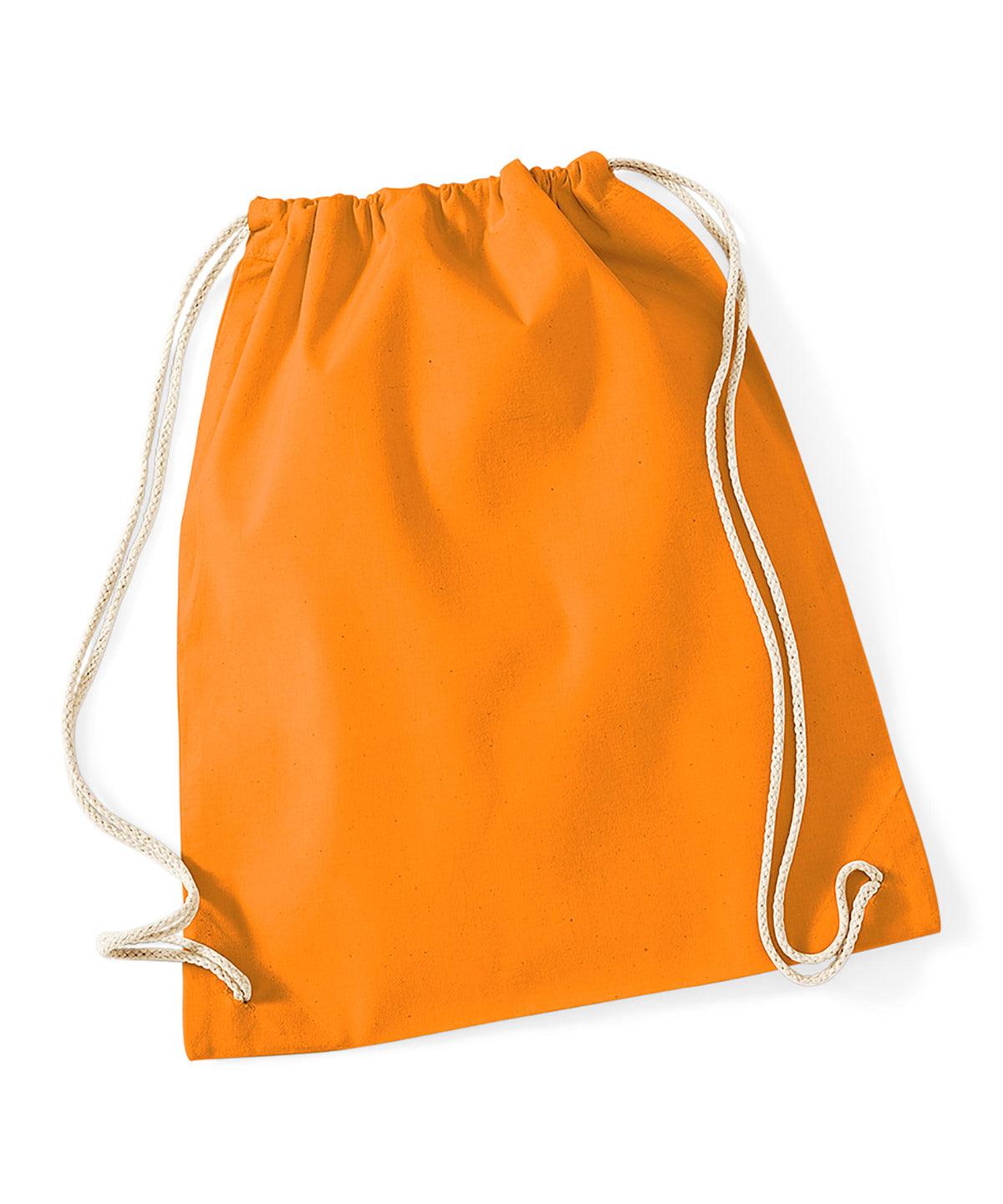 Orange - Cotton gymsac Bags Westford Mill Bags & Luggage, Junior, Must Haves, Pastels and Tie Dye Schoolwear Centres