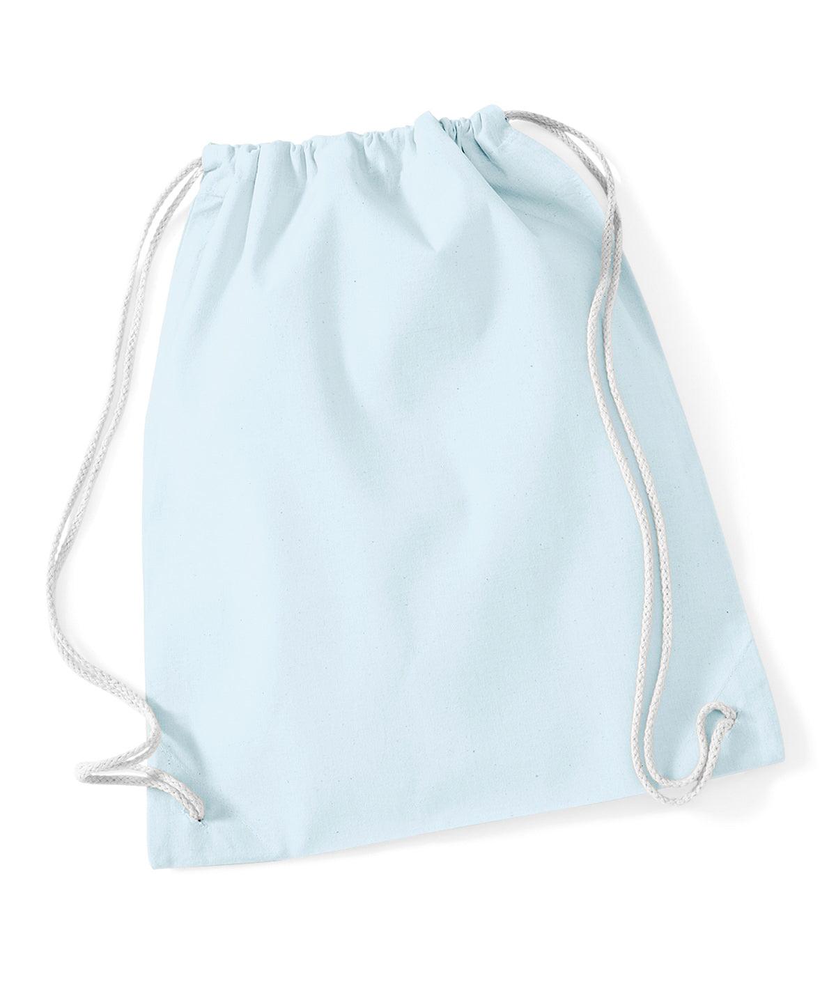 Pastel Blue/White - Cotton gymsac Bags Westford Mill Bags & Luggage, Junior, Must Haves, Pastels and Tie Dye Schoolwear Centres