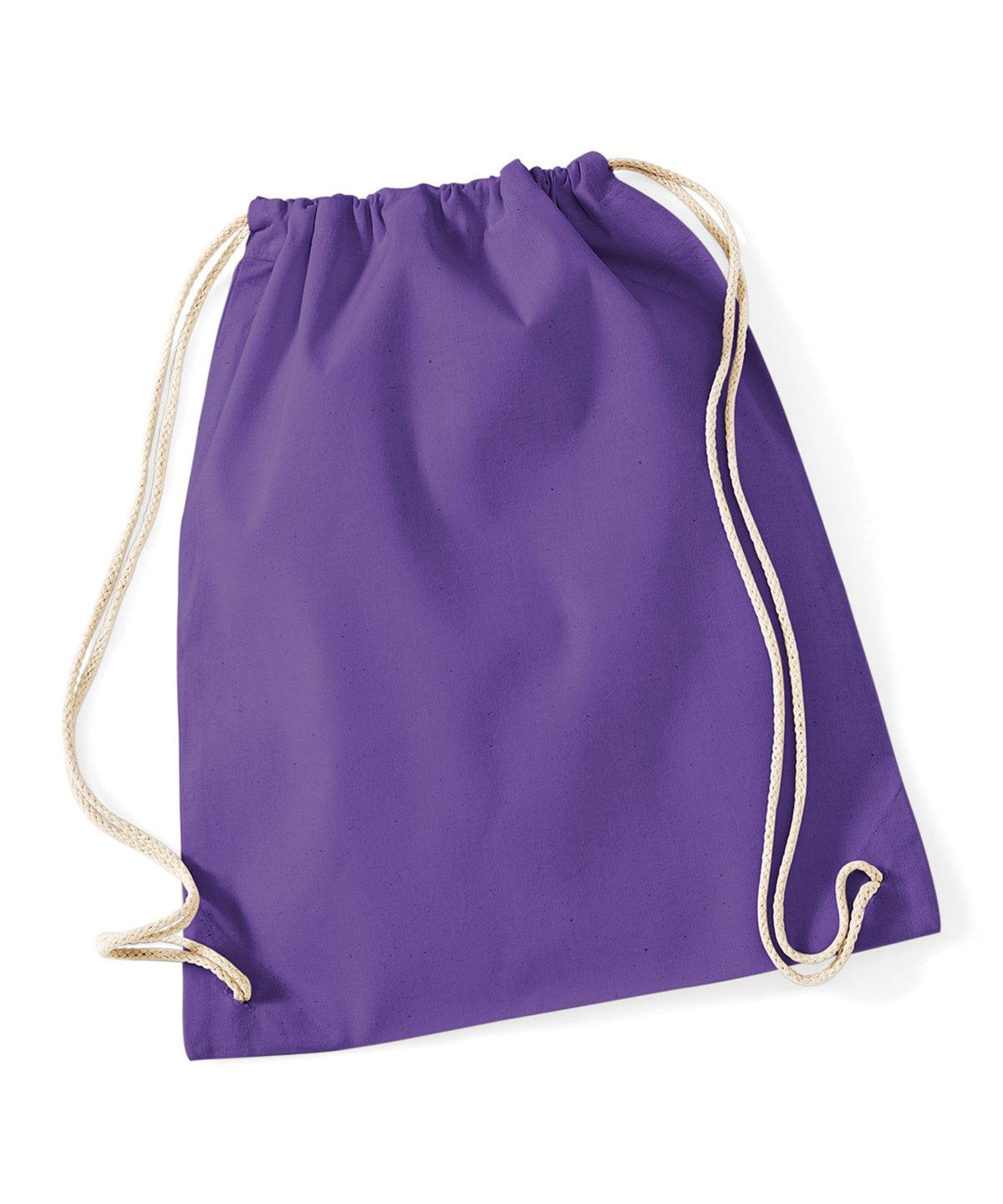 Purple - Cotton gymsac Bags Westford Mill Bags & Luggage, Junior, Must Haves, Pastels and Tie Dye Schoolwear Centres