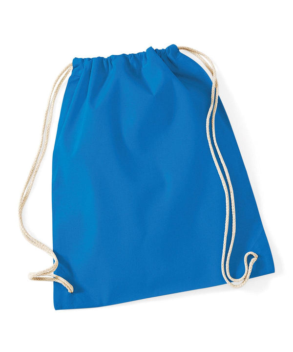 Sapphire Blue - Cotton gymsac Bags Westford Mill Bags & Luggage, Junior, Must Haves, Pastels and Tie Dye Schoolwear Centres