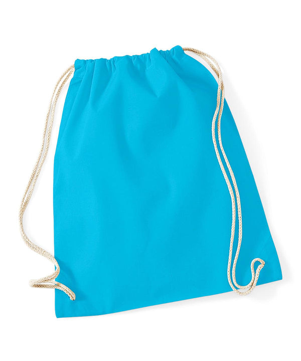 Surf Blue - Cotton gymsac Bags Westford Mill Bags & Luggage, Junior, Must Haves, Pastels and Tie Dye Schoolwear Centres