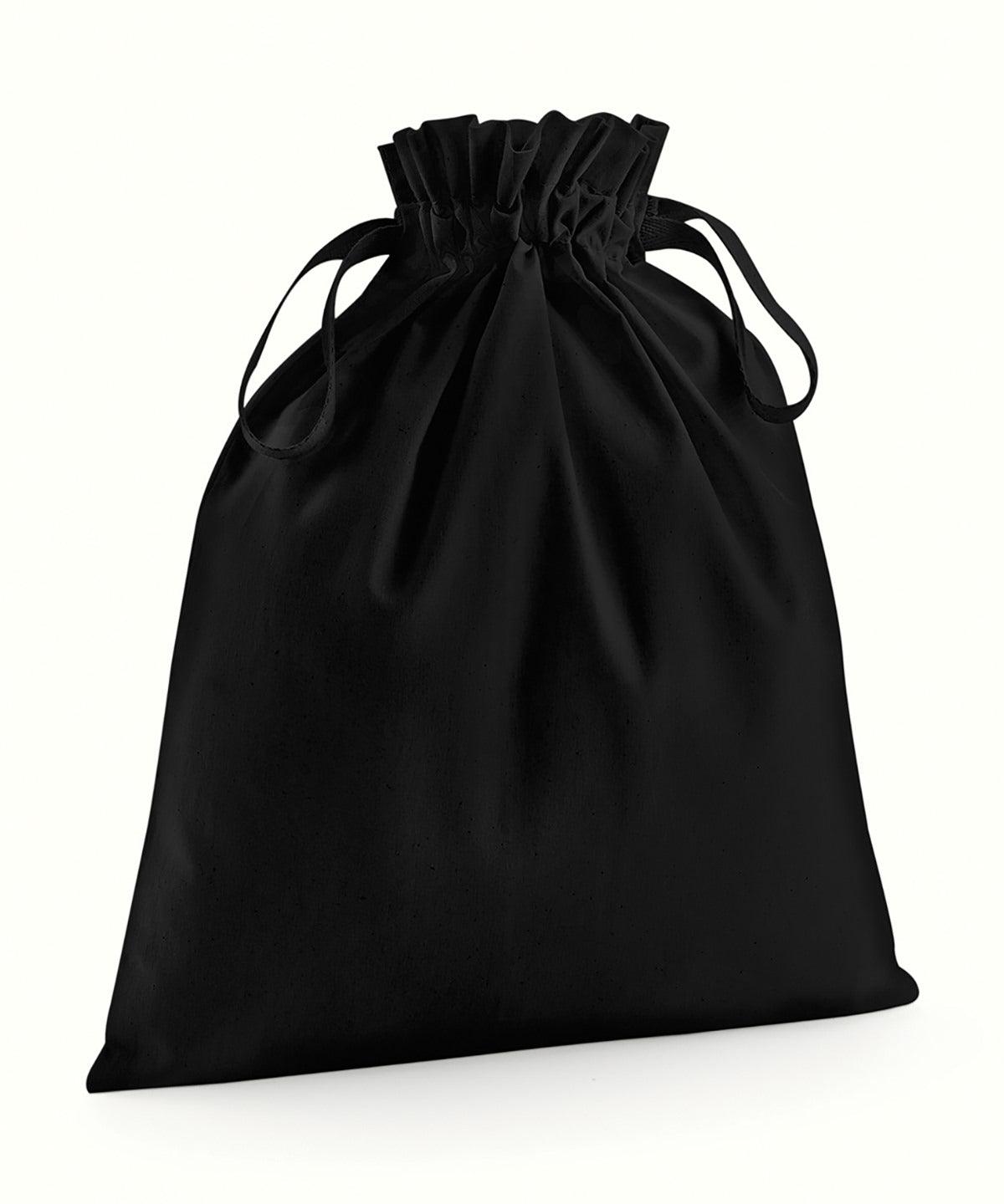 Black - Organic cotton drawcord bag Bags Westford Mill Bags & Luggage, Must Haves, Organic & Conscious Schoolwear Centres