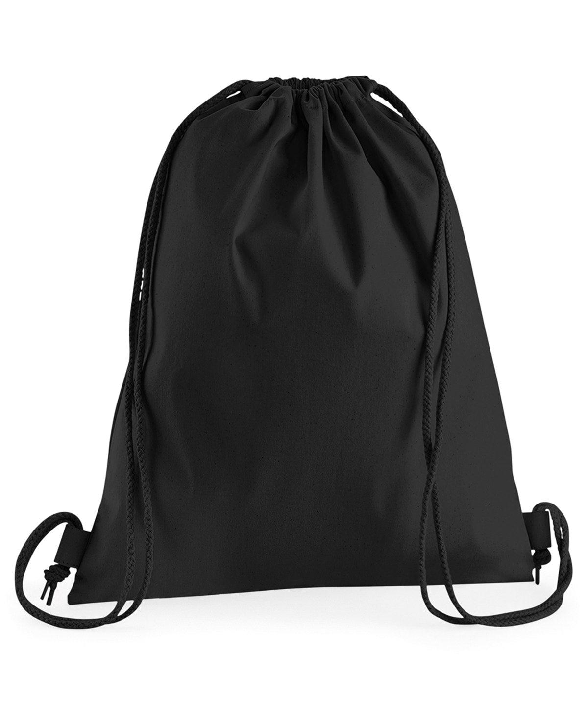 Black - Premium cotton gymsac Bags Westford Mill Bags & Luggage Schoolwear Centres