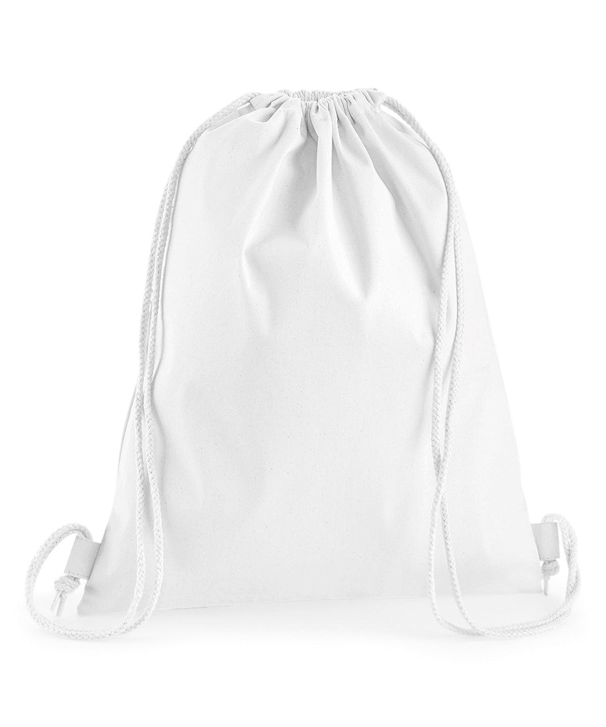 White - Premium cotton gymsac Bags Westford Mill Bags & Luggage Schoolwear Centres