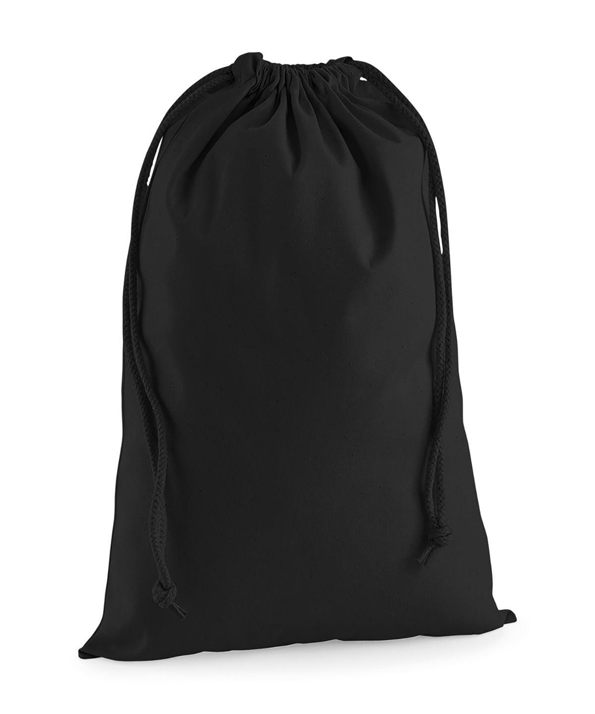 Black - Premium cotton stuff bag Bags Westford Mill Bags & Luggage, Must Haves Schoolwear Centres