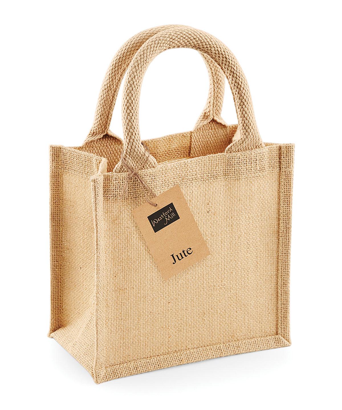 Natural - Jute petite gift bag Bags Westford Mill Bags & Luggage Schoolwear Centres