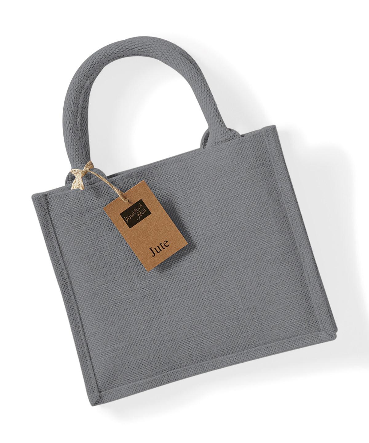 Graphite Grey/Graphite Grey - Jute mini gift bag Bags Westford Mill Bags & Luggage Schoolwear Centres
