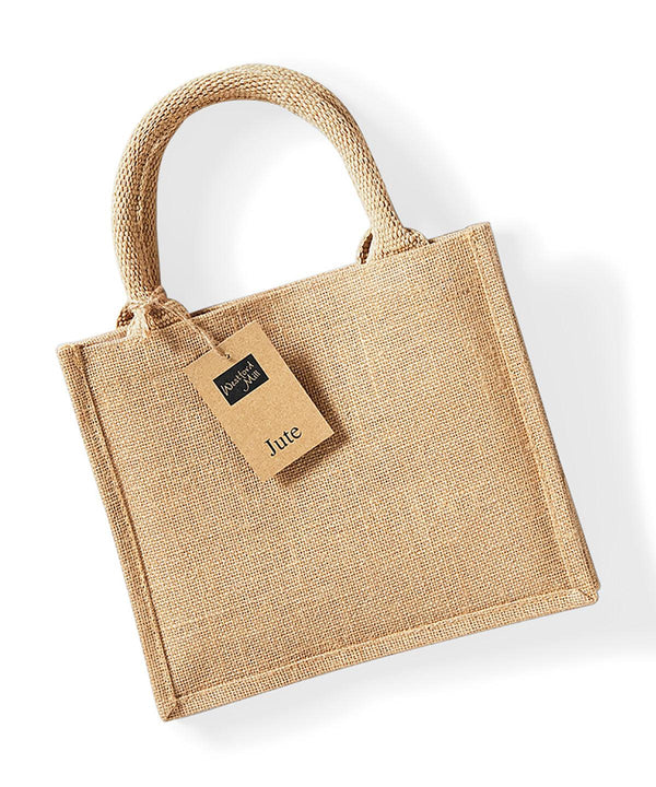 Natural - Jute mini gift bag Bags Westford Mill Bags & Luggage Schoolwear Centres