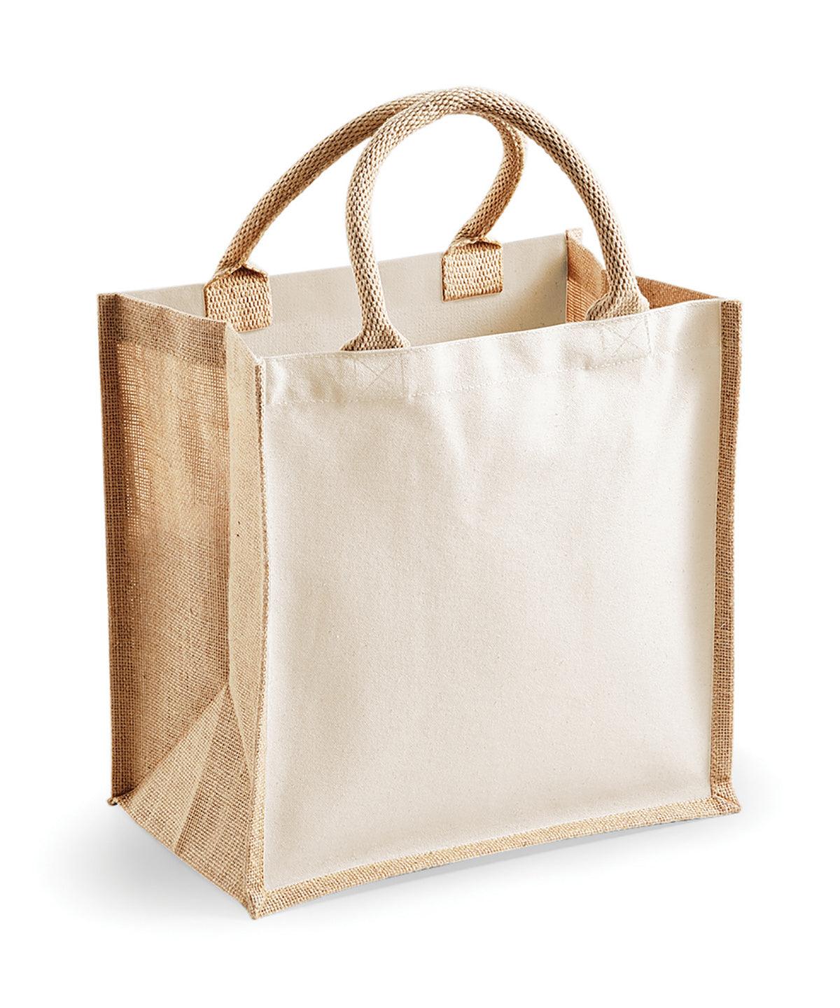 Natural - Printers midi jute tote Bags Westford Mill Bags & Luggage Schoolwear Centres