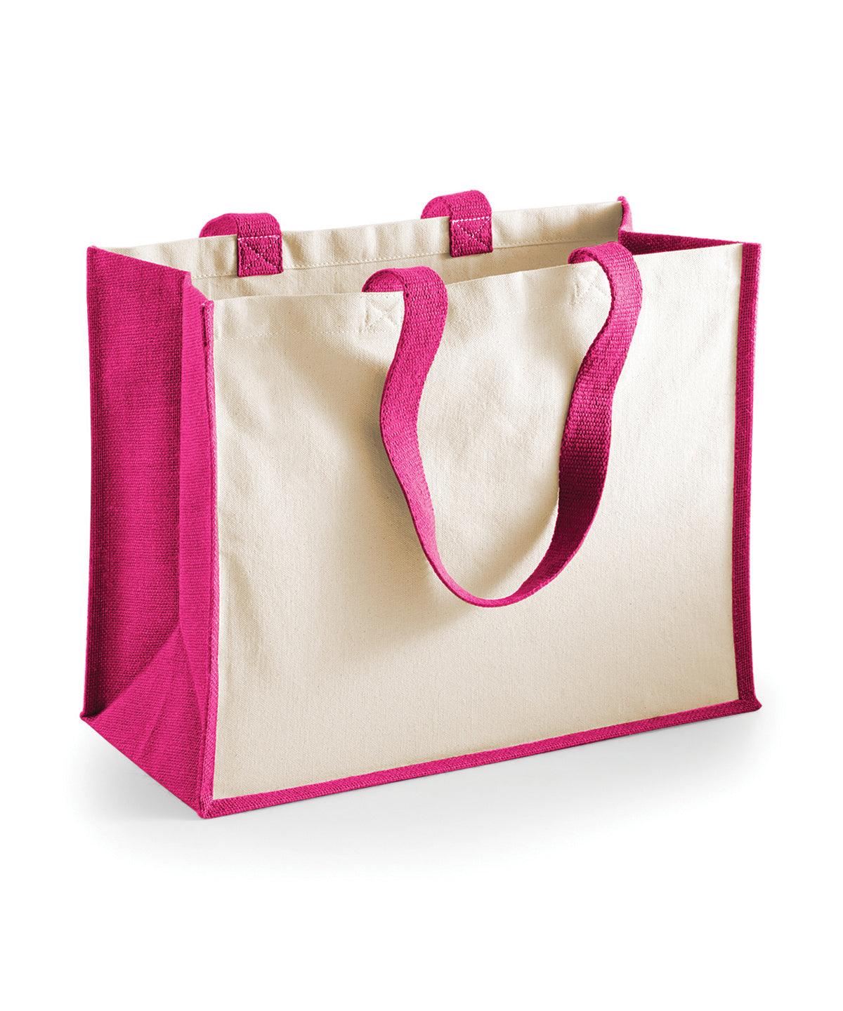 Fuchsia - Printers jute classic shopper Bags Westford Mill Bags & Luggage, Must Haves Schoolwear Centres