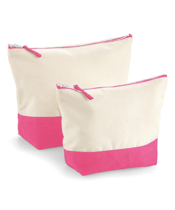 Natural/True Pink - Dipped base canvas accessory bag Bags Westford Mill Bags & Luggage, Gifting & Accessories Schoolwear Centres