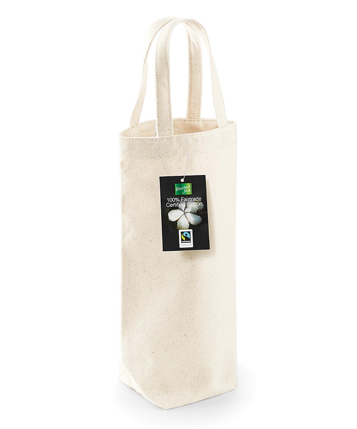 Natural - Fairtrade cotton bottle bag Bags Westford Mill Bags & Luggage, New Colours for 2023, Organic & Conscious Schoolwear Centres