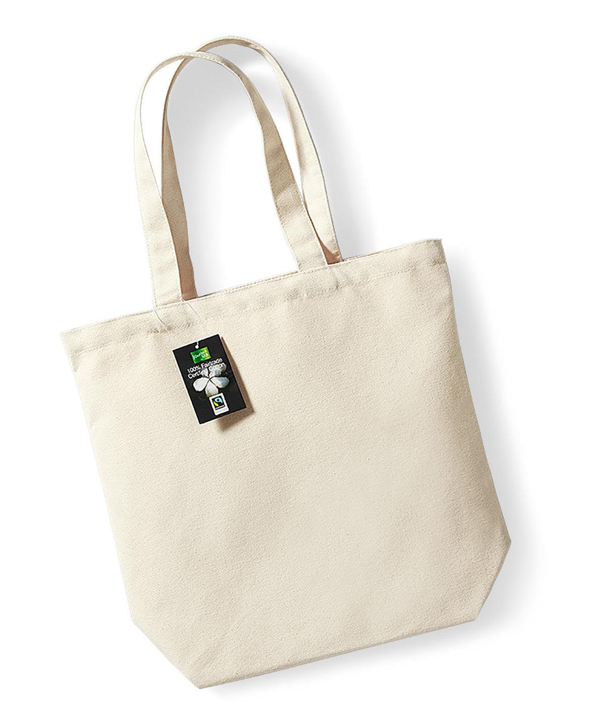 Natural - Fairtrade cotton Camden shopper Bags Westford Mill Bags & Luggage, New Colours for 2023, Organic & Conscious Schoolwear Centres