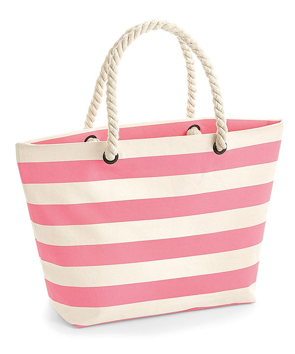 Natural/Pink - Nautical beach bag Bags Westford Mill Bags & Luggage, Holiday Season, Summer Accessories Schoolwear Centres