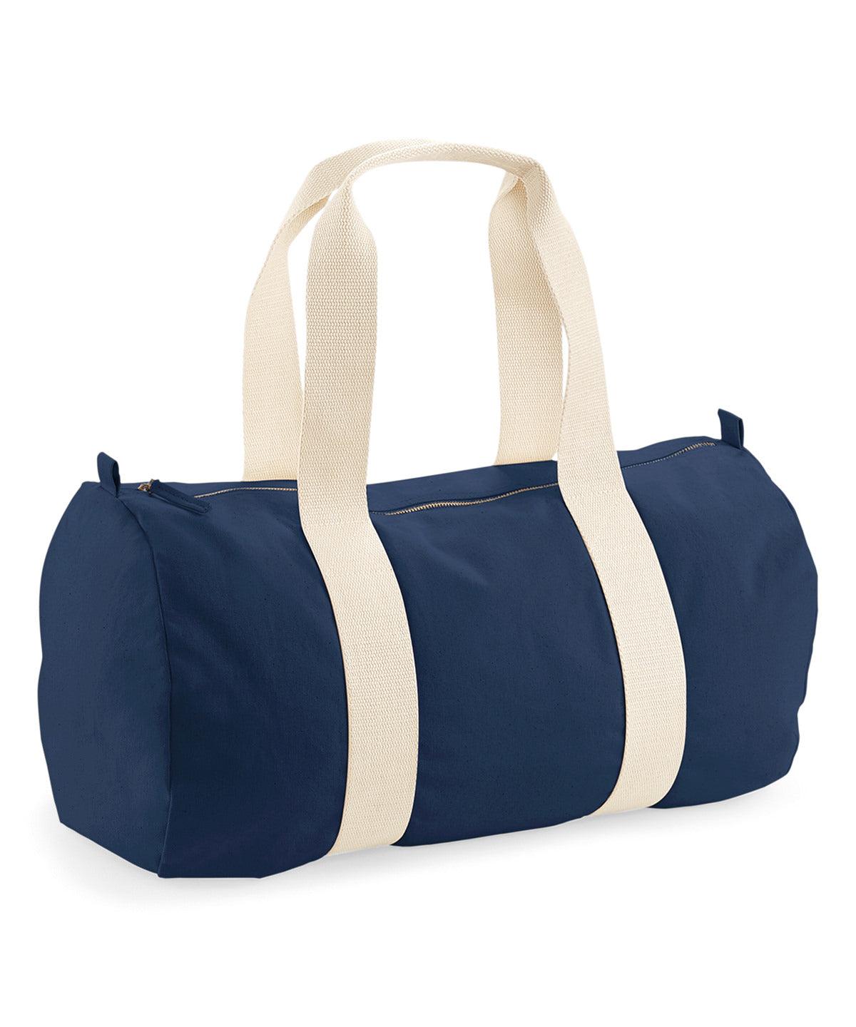French Navy - EarthAware® organic barrel bag Bags Westford Mill Bags & Luggage, New Colours For 2022, Organic & Conscious Schoolwear Centres