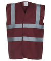 Maroon - Hi-vis 2-band-and-braces waistcoat (HVW100) Safety Vests Yoko Must Haves, Personal Protection, Plus Sizes, Safety Essentials, Safetywear, Workwear Schoolwear Centres